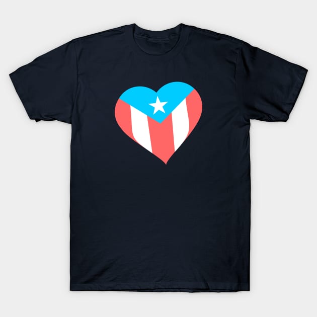 Puerto Rico Boricua Flag Heart T-Shirt by bydarling